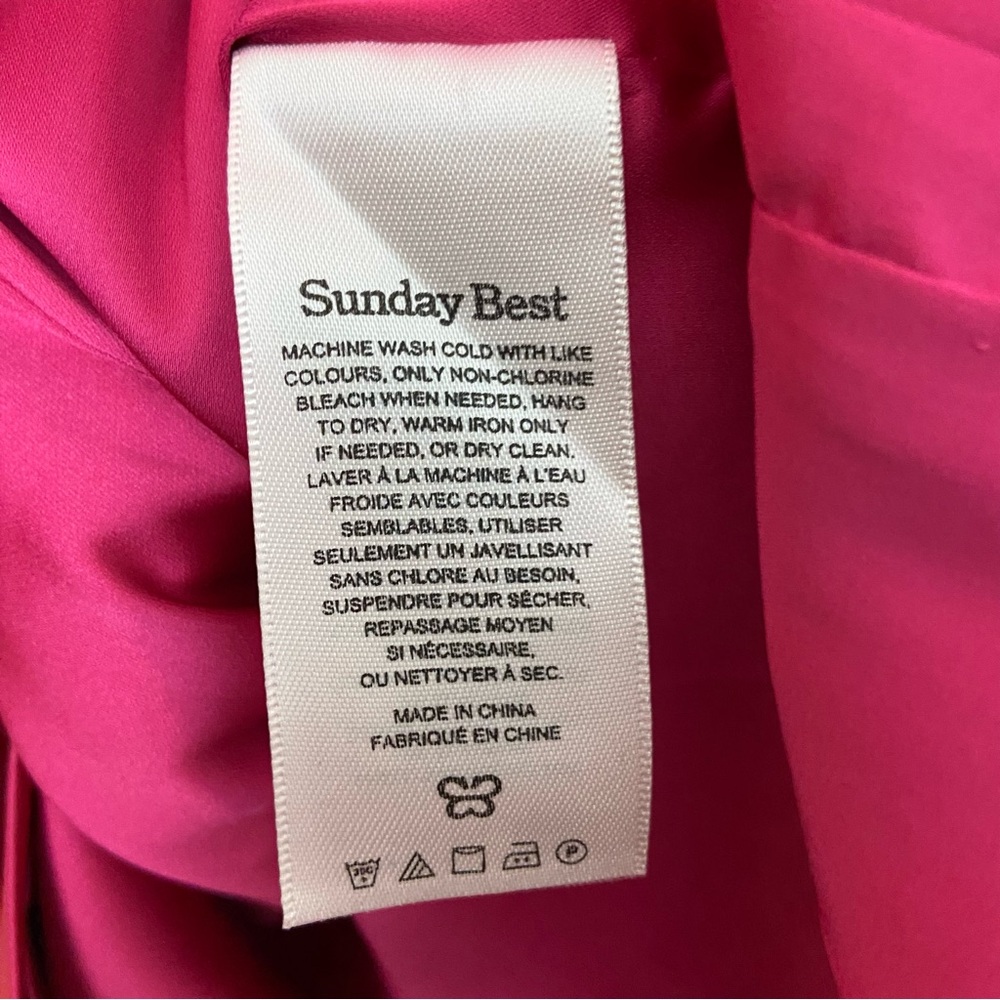 Sunday Best Aritzia Pink Satin Slip Mini Dress Size 8 Silky Barbiecore - Picture 6 of 6